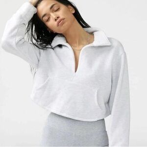 Joah Brown Aspen Half Zip in Pearl Grey